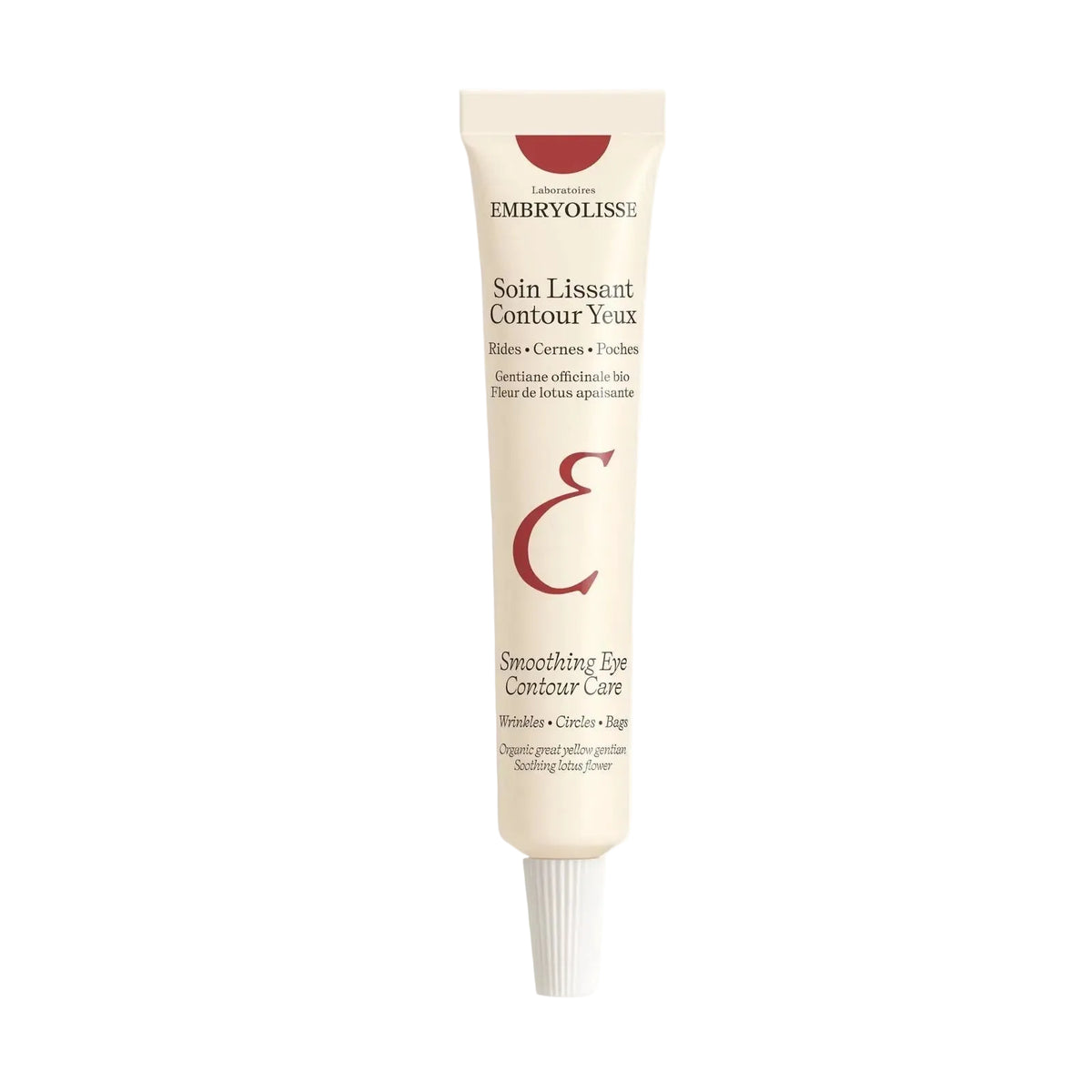 Embryolisse eye contour care tube on a white background with 'NEW Fragrance-free' text.